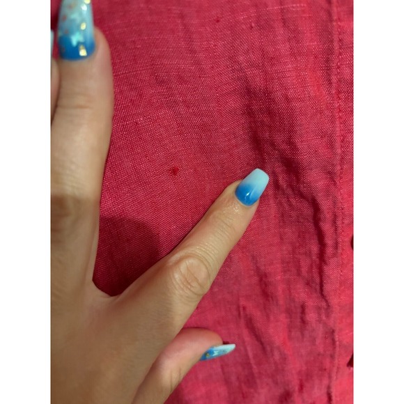 CTC linens Shirt Womens XS Heather Pink 100% Linen Classic High Low Button-Up - Picture 4 of 7